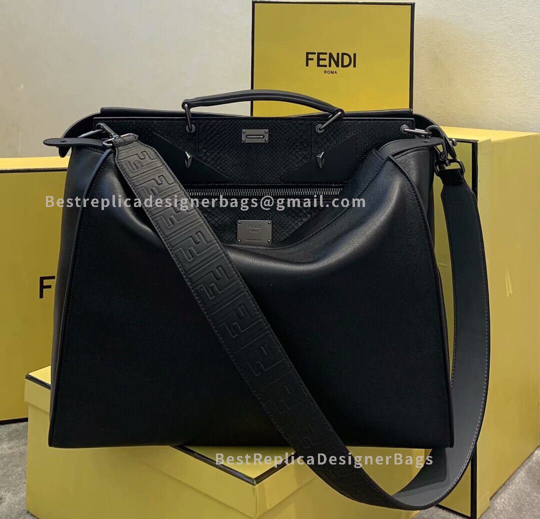 Fendi Peekaboo Iconic Essential Black Leather Bag 7513